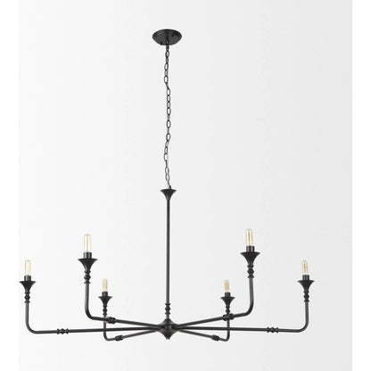 Gabriel Chandelier by Mercana in black. Made from metal in a traditional style.