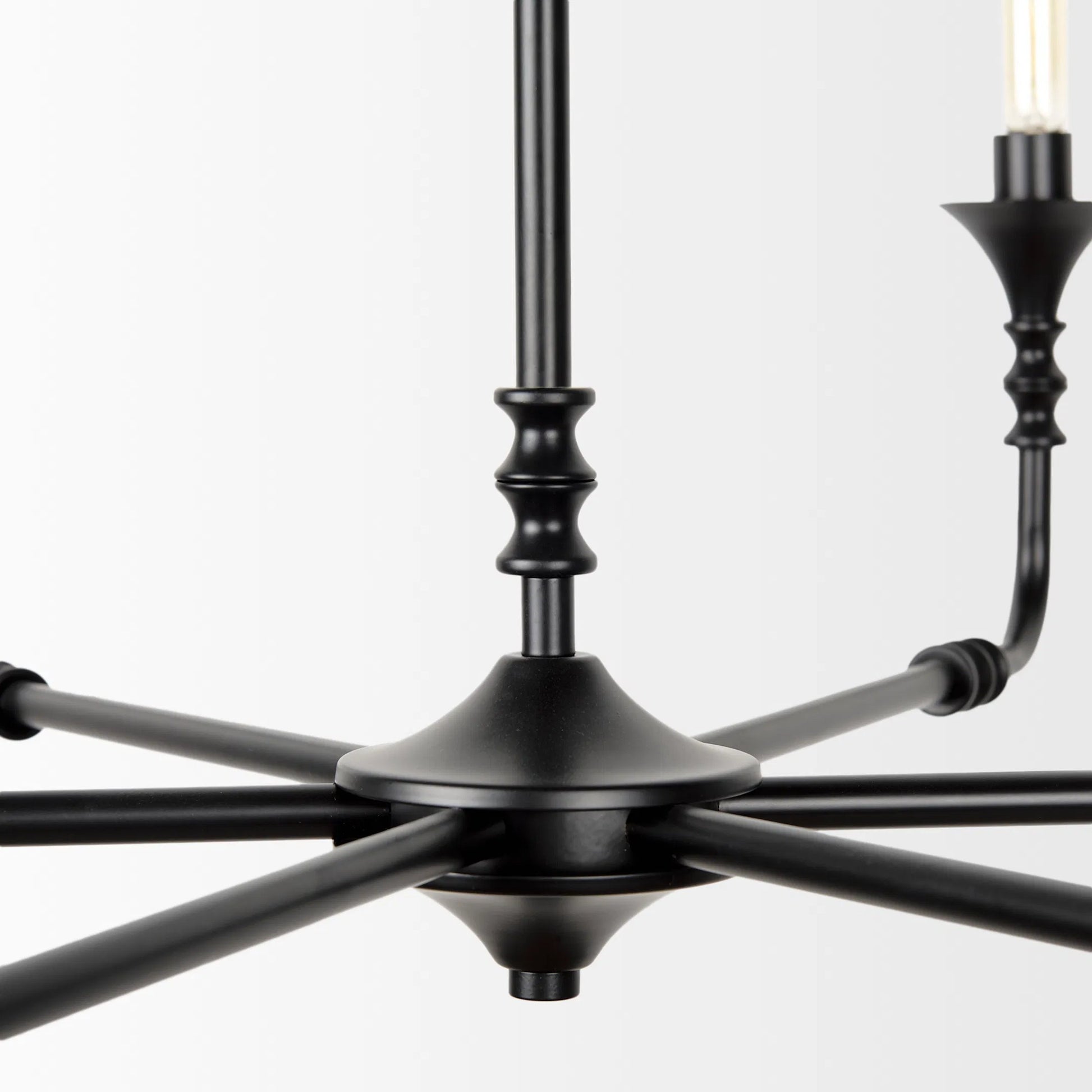 Gabriel Chandelier by Mercana in black. Made from metal in a traditional style.