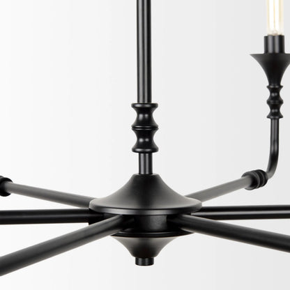 Gabriel Chandelier by Mercana in black. Made from metal in a traditional style.
