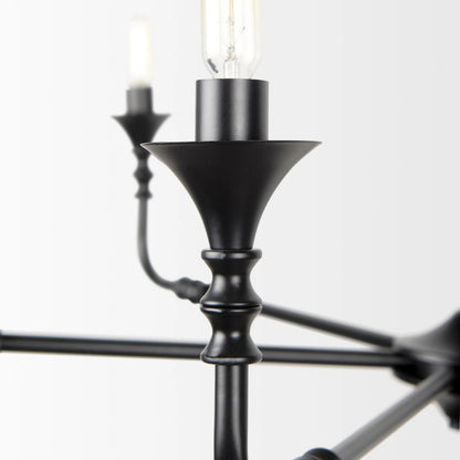 Gabriel Chandelier by Mercana in black. Made from metal in a traditional style.