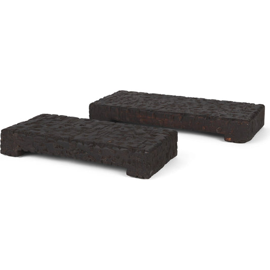 Shira Reclaimed Wooden Riser (Set of 2) by Mercana in brown. Made from solid wood in a unique style.