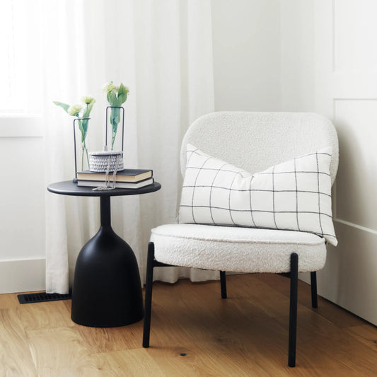 Talulla Accent Table by Mercana in black. Made from metal in a modern style.