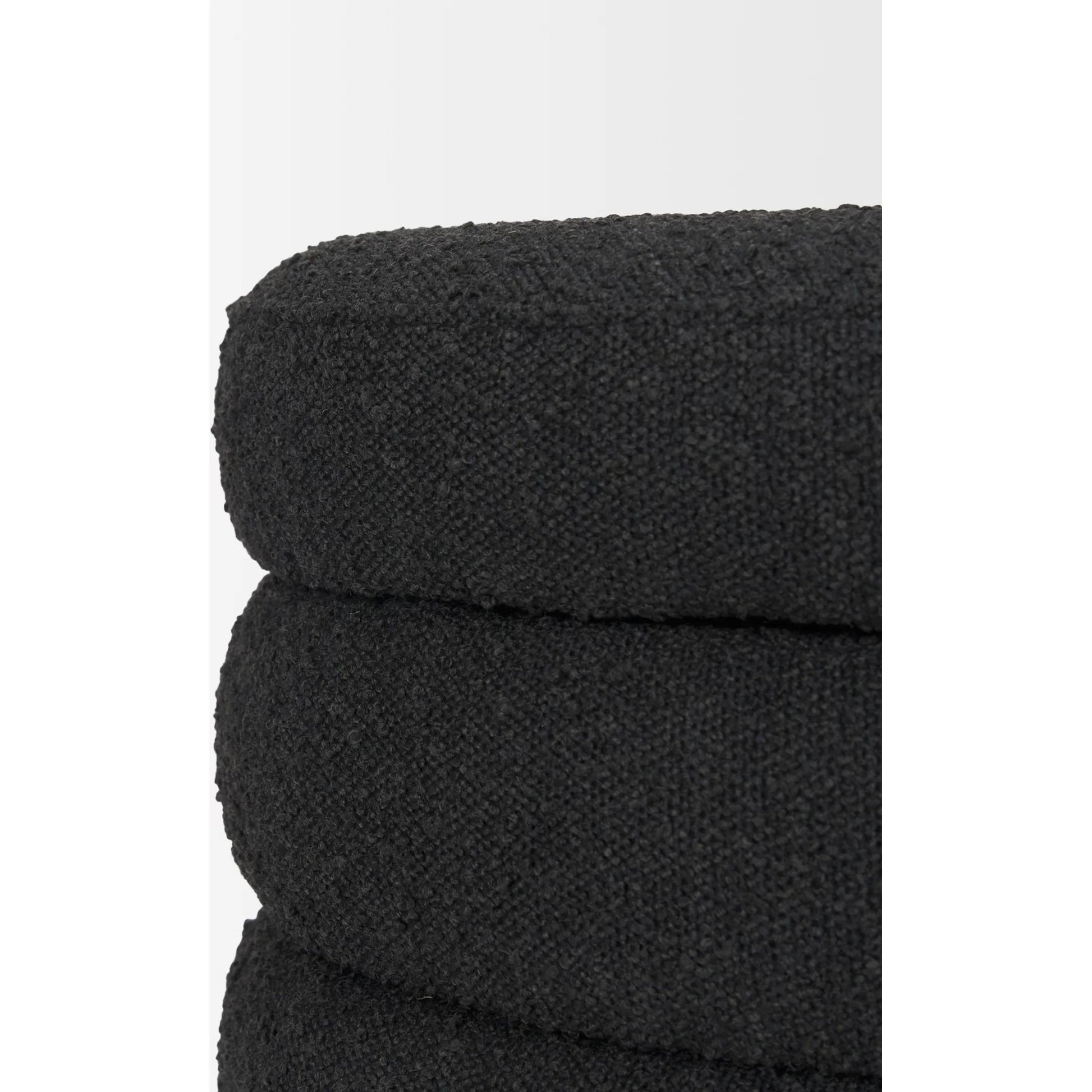 Elise Ottoman by Mercana in black. Made from fabric in a unique style.