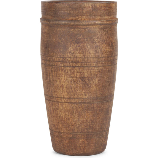 Porta Reclaimed Wooden Pot by Mercana in brown. Made from solid wood in a unique style.