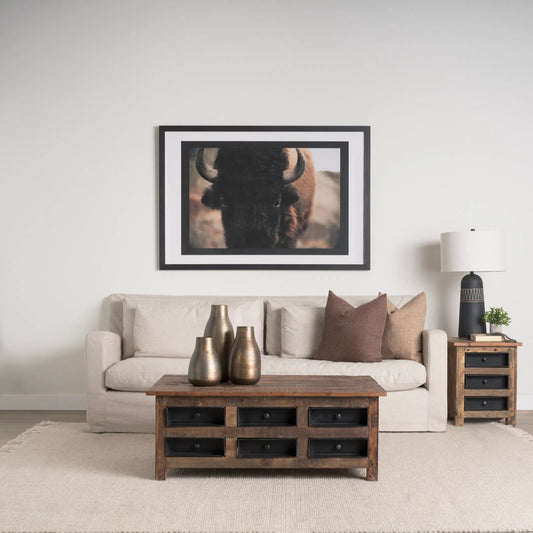 Wilton Coffee Table by Mercana in brown. Made from solid wood in a unique style.