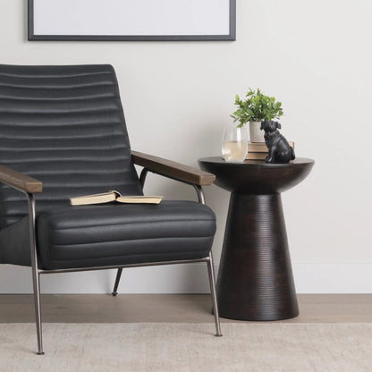Novell Accent Table by Mercana in brown. Made from solid wood in a traditional style.