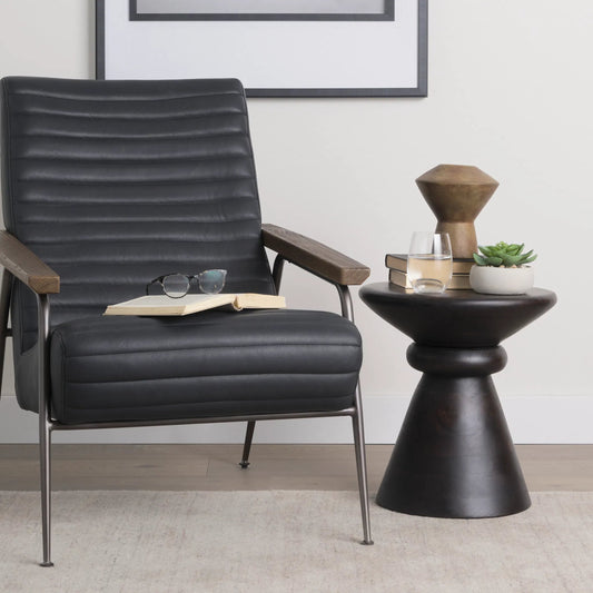 Palmera Accent Table by Mercana in brown. Made from solid wood in a unique style.