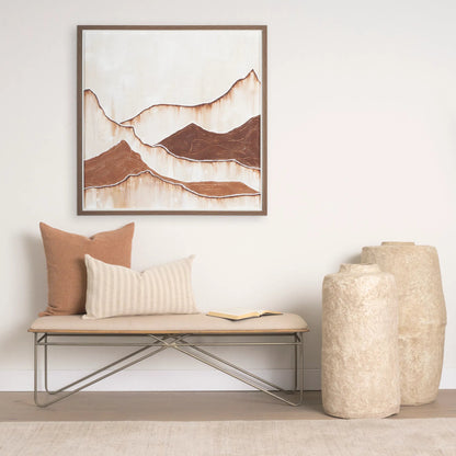 Camille Bench by Mercana in cream. Made from metal in a modern style.