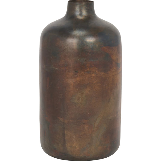 Daya Antiqued Vase by Mercana in gold. Made from metal in a unique style.