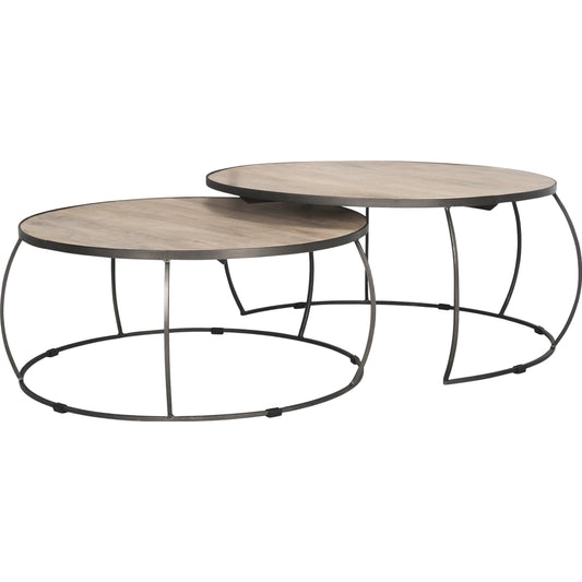 001 SI-2369276 | Primary Silo | Clapp Nesting Coffee Table by Mercana in silver. Made from solid wood in a unique style.