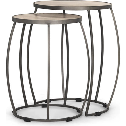 Clapp Nesting Accent Tables by Mercana in white. Made from metal in a unique style.