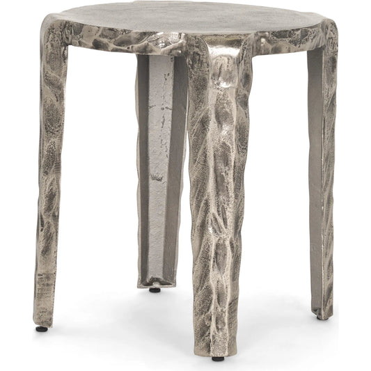 Randy Accent Table by Mercana in silver. Made from metal in a unique style.