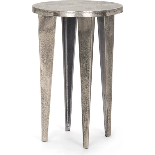 Maggie Accent Table by Mercana in silver. Made from metal in a unique style.