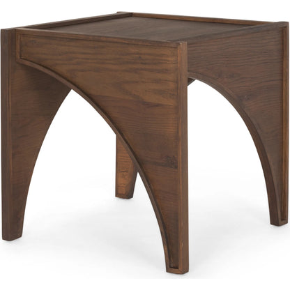Laraya End Table by Mercana in brown. Made from solid wood in a transitional style.