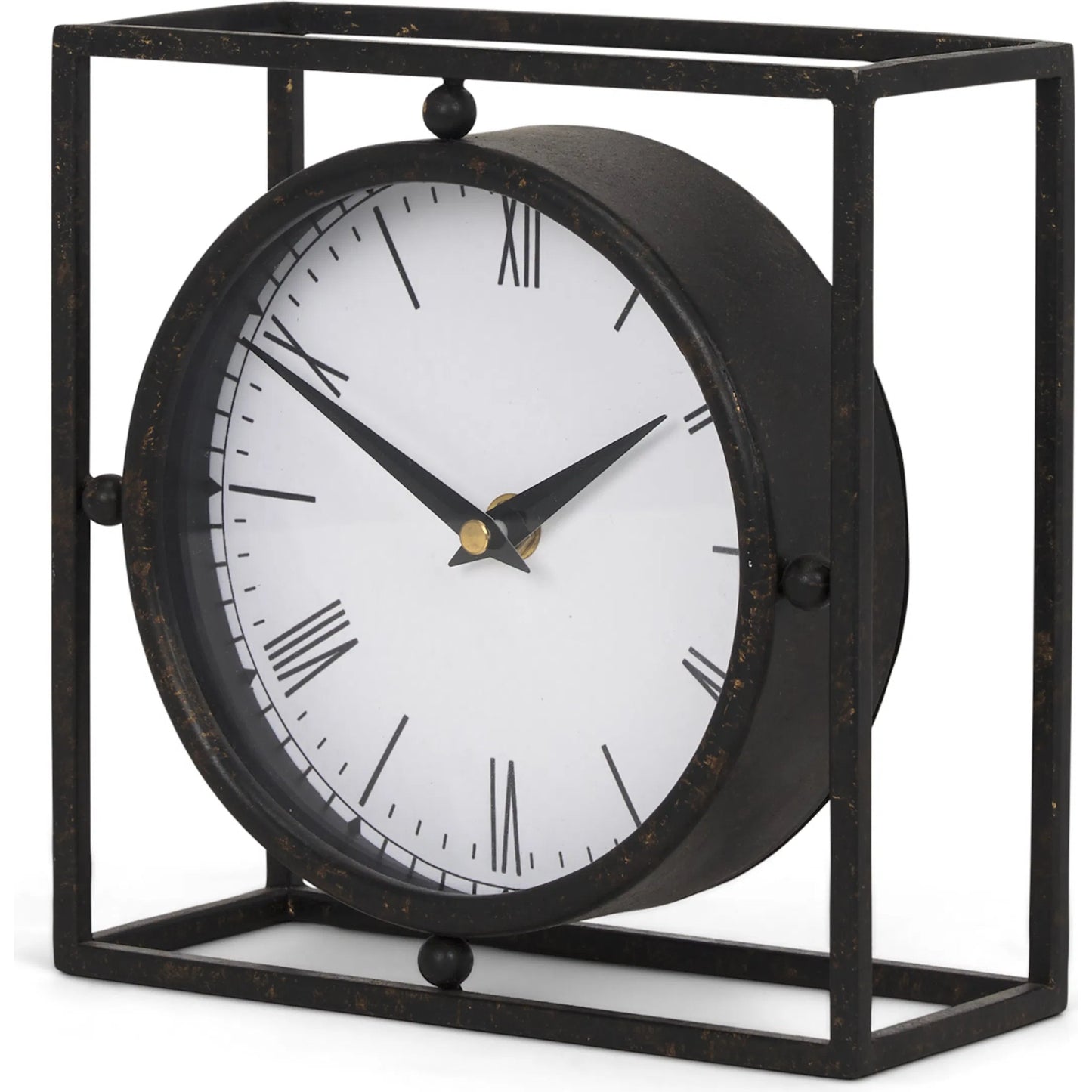 010 SI-2370411 | Primary Silo | Raisa Table Clock by Mercana in black. Made from metal in a traditional style.