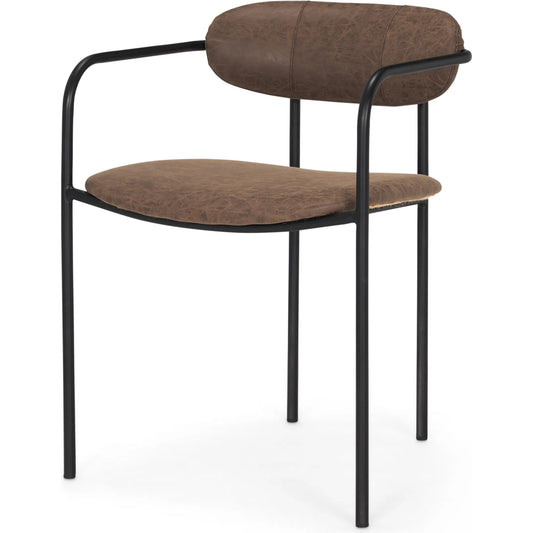 001 SI-2369491 | Primary Silo | Parker Leather Dining Chair (Set of 2) by Mercana in brown. Made from metal in a unique style.