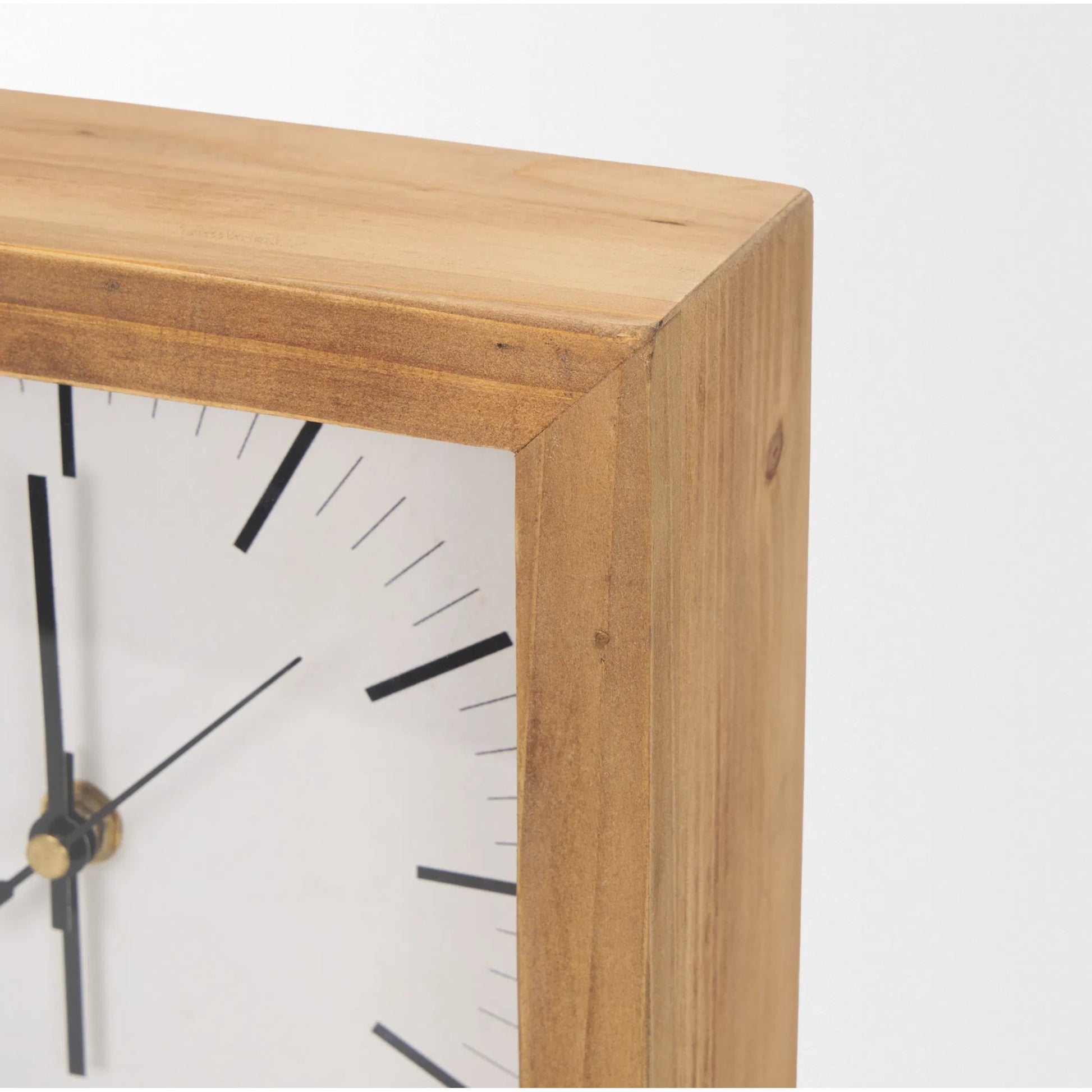 Renaya Table Clock by Mercana in brown. Made from solid wood in a transitional style.