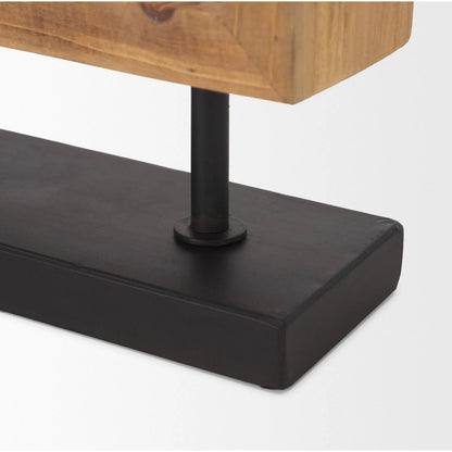 Renaya Table Clock by Mercana in brown. Made from solid wood in a transitional style.