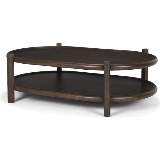 Romi Coffee Table by Mercana in brown. Made from solid wood in a unique style.
