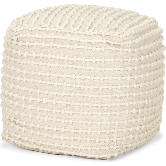 Sakaye Pouf by Mercana in beige. Made from fabric in a unique style.