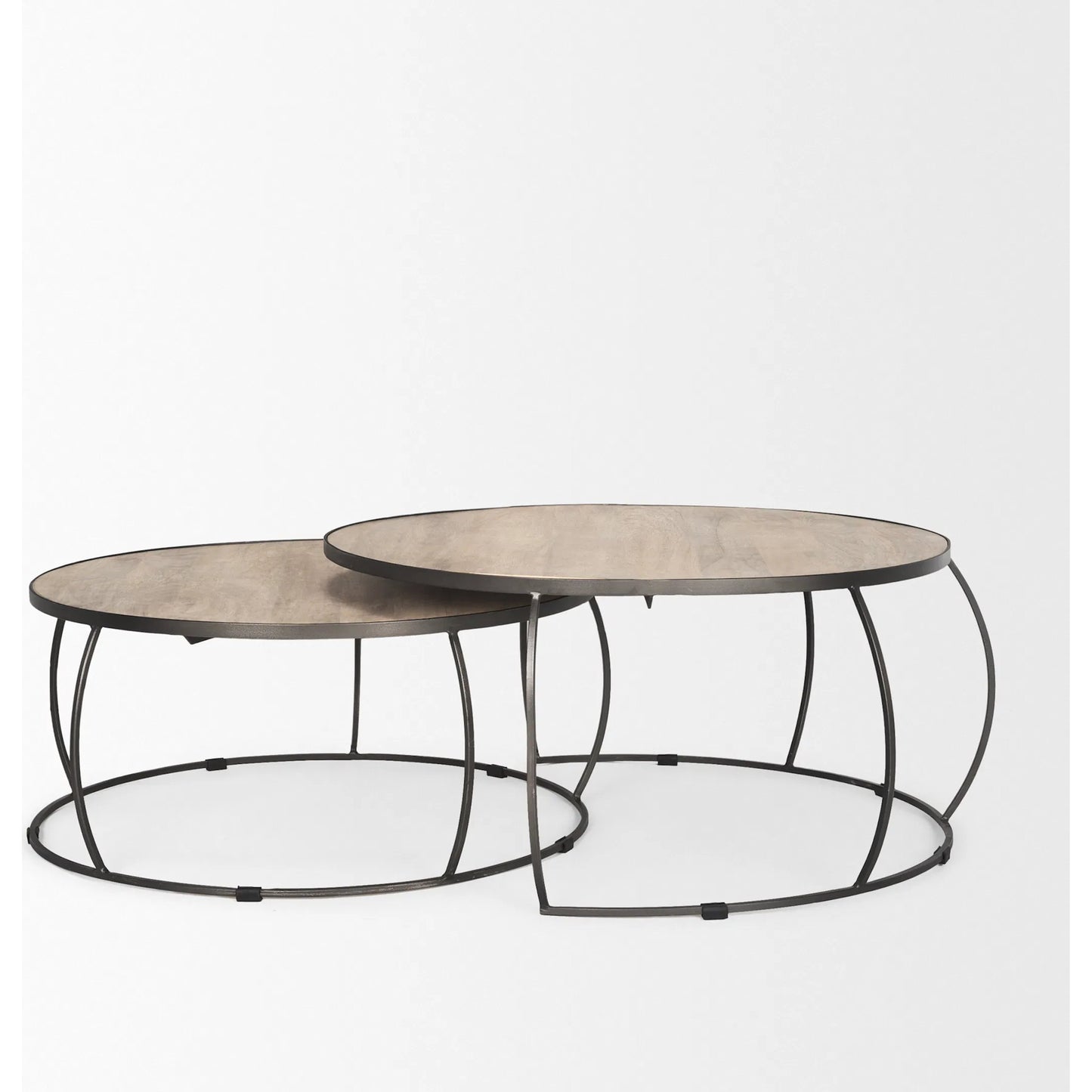 002 SI-2369276 | Additional Silo | Clapp Nesting Coffee Table by Mercana in silver. Made from solid wood in a unique style.