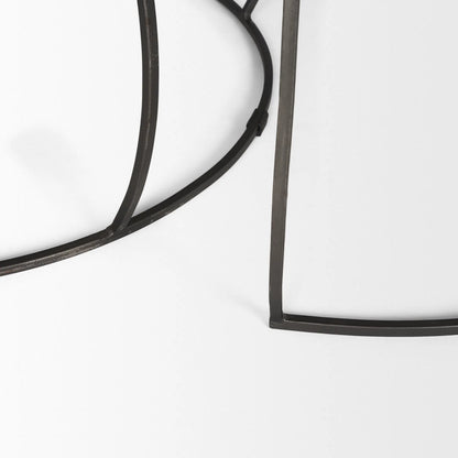Clapp Nesting Coffee Table by Mercana in silver. Made from solid wood in a unique style.