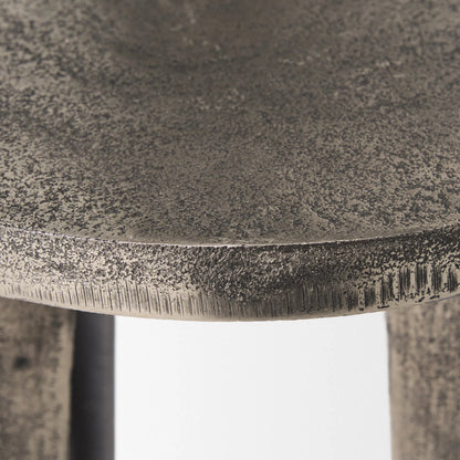 Maggie Accent Table by Mercana in silver. Made from metal in a modern style.