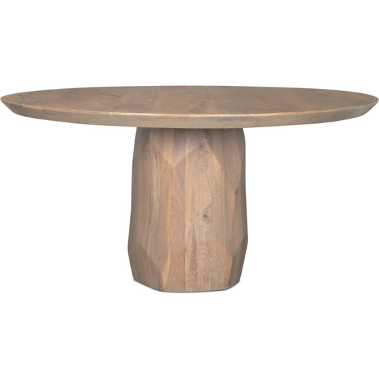 Fitzgerald Dining Table by Mercana in brown. Made from solid wood in a unique style.