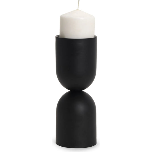 Qamra Pillar Candle Holder by Mercana. Made from metal in a unique style.