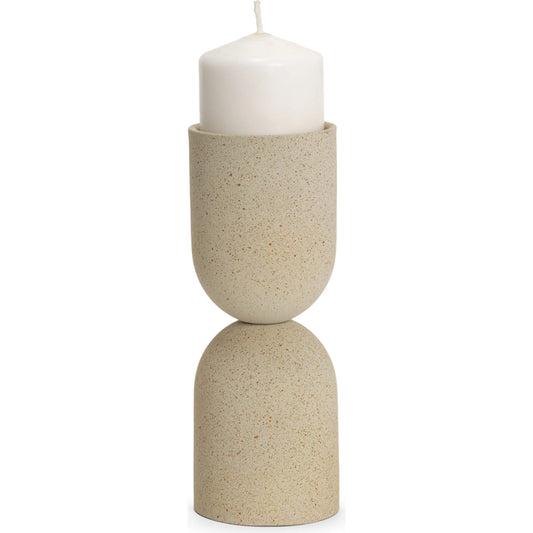Qamra Pillar Candle Holder by Mercana. Made from metal in a unique style.