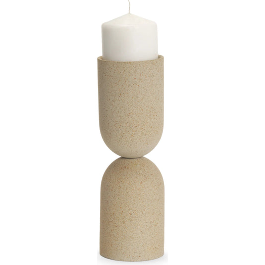 Qamra Pillar Candle Holder by Mercana. Made from metal in a unique style.