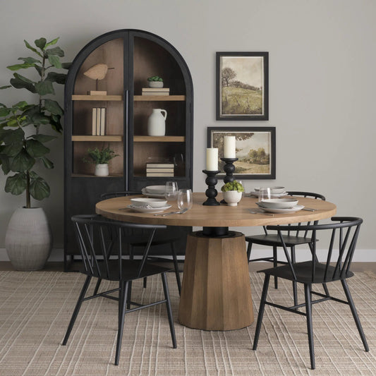 Colin Dining Chair by Mercana in black. Made from metal in a transitional style.