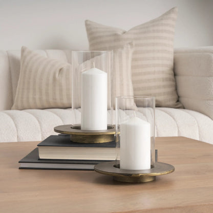 Vivian Candle Holder by Mercana in gold. Made from metal in a transitional style.