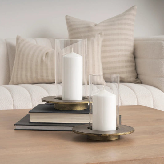 Vivian Candle Holder by Mercana in gold. Made from metal in a transitional style.
