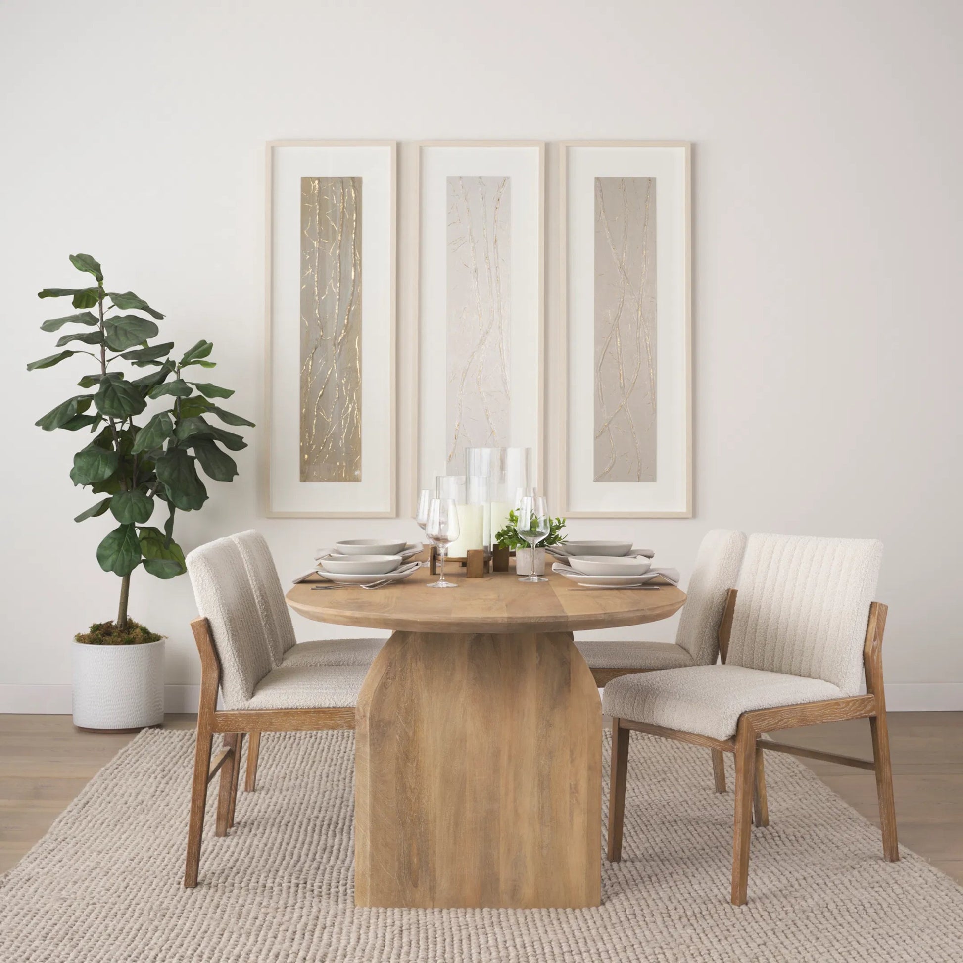 Tahoe Dining Chair by Mercana in cream, dark brown. Made from fabric in a unique style.