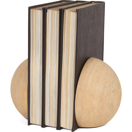 Rahmi Orb Bookends by Mercana in brown. Made from unique in a transitional style.