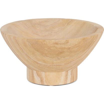 Ramira Decorative Pedestal Bowl by Mercana in brown. Made from sandstone in a transitional style.