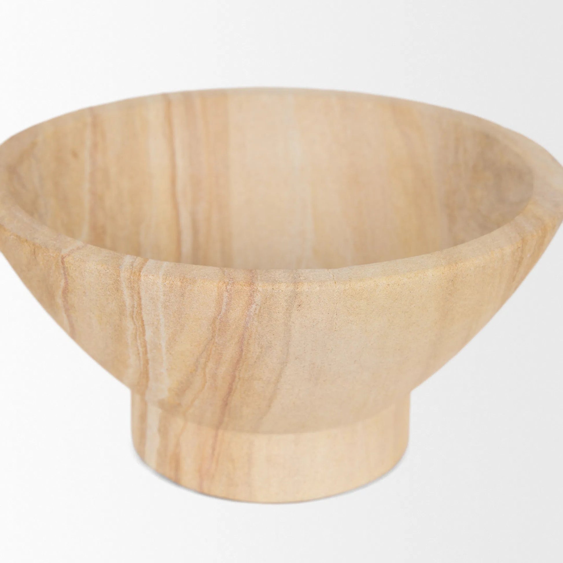 Ramira Decorative Pedestal Bowl by Mercana in brown. Made from sandstone in a transitional style.
