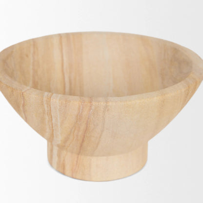 Ramira Decorative Pedestal Bowl by Mercana in brown. Made from sandstone in a transitional style.
