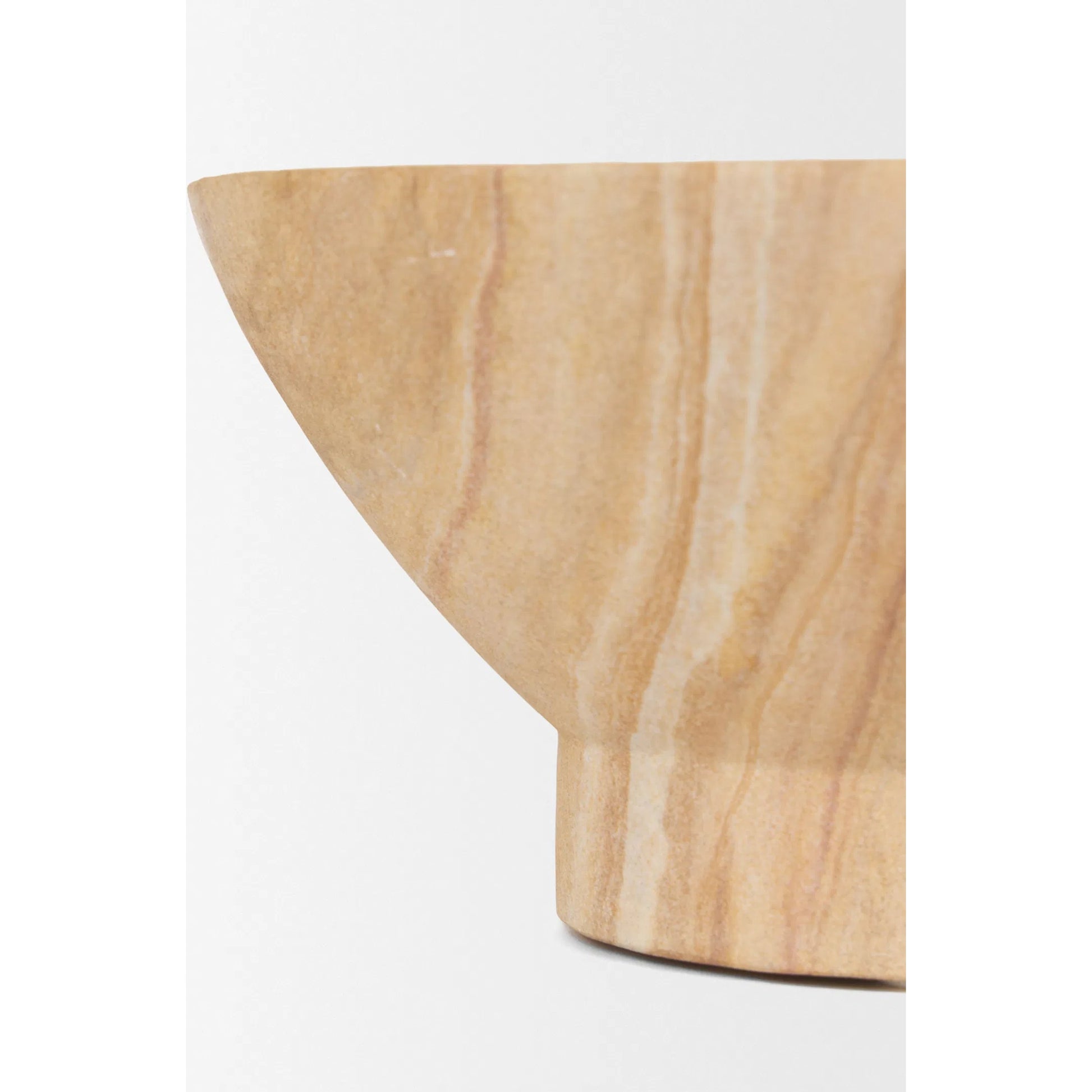 Ramira Decorative Pedestal Bowl by Mercana in brown. Made from sandstone in a transitional style.