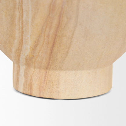 Ramira Decorative Pedestal Bowl by Mercana in brown. Made from sandstone in a transitional style.