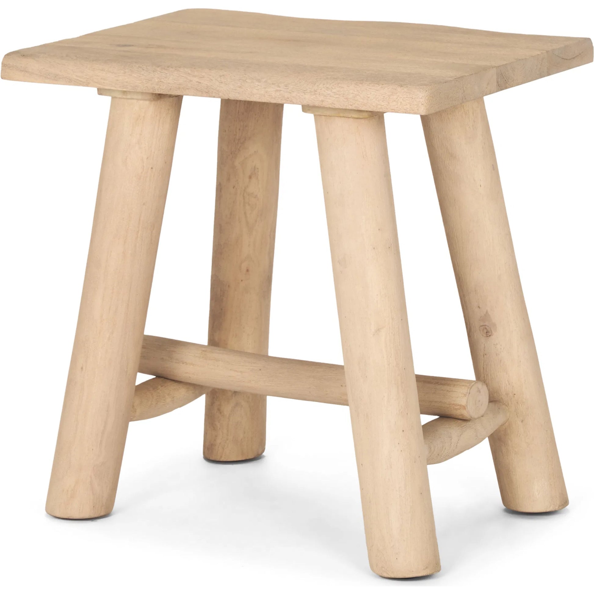 Sekou Stool by Mercana in brown. Made from solid wood in a transitional style.