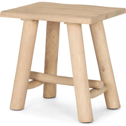 Sekou Stool by Mercana in brown. Made from solid wood in a transitional style.