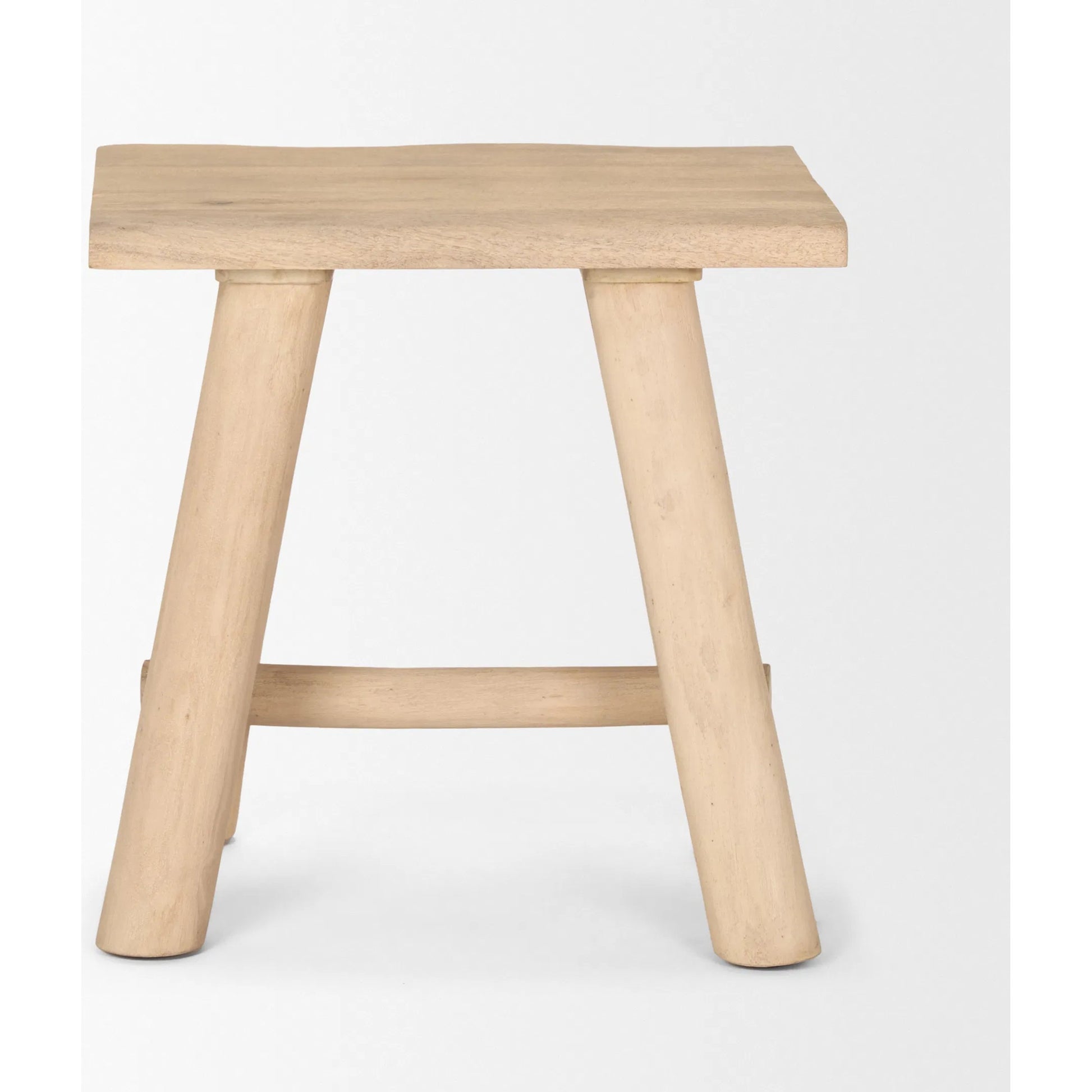 Sekou Stool by Mercana in brown. Made from solid wood in a transitional style.