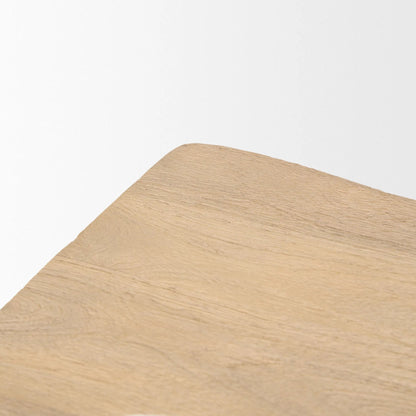 Sekou Stool by Mercana in brown. Made from solid wood in a transitional style.