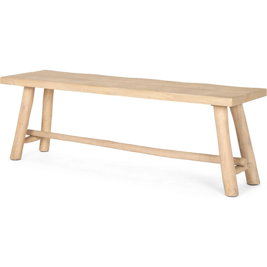Sekou Bench by Mercana in brown. Made from solid wood in a unique style.