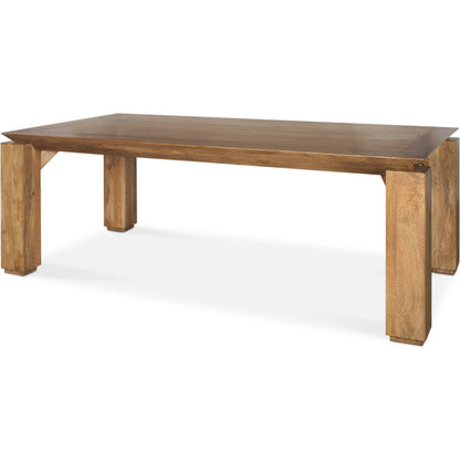 Sapphira Dining Table by Mercana in brown. Made from solid wood in a transitional style.