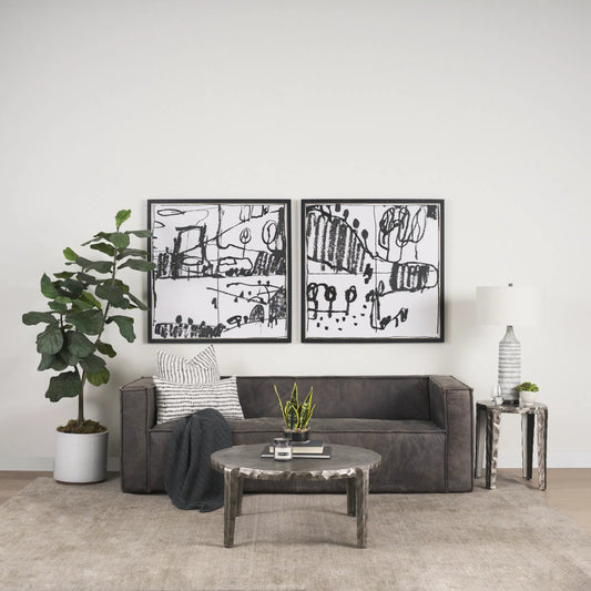 Randy Coffee Table by Mercana in silver. Made from metal in a unique style.