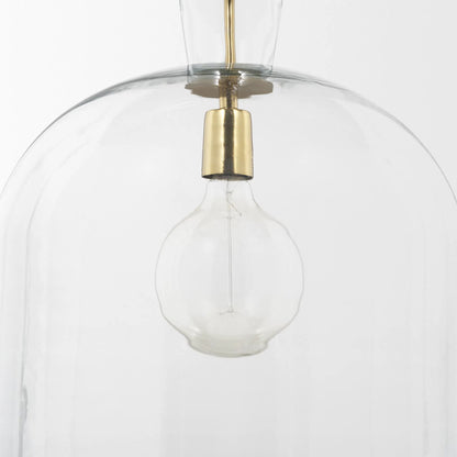 Sadah Pendant Light by Mercana in brushed brass. Made from glass in a transitional style.