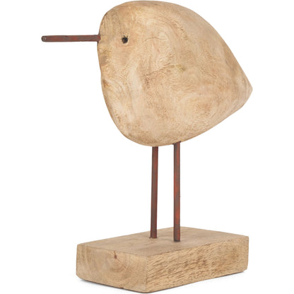 Riri Wooden Bird Decorative Object by Mercana in brown. Made from solid wood in a unique style.